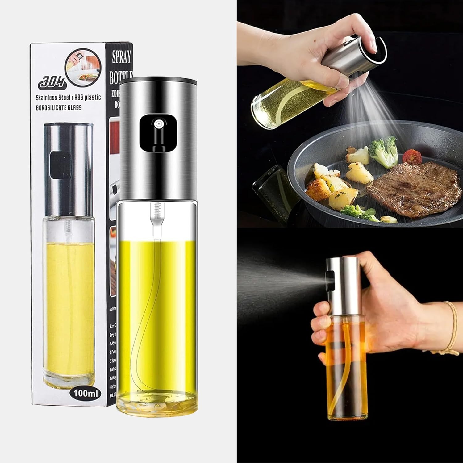 Cooking Oil Sprayer – Glass Oil Spray Bottle for Kitchen, BBQ, Baking, Grilling, Vinegar & Sauce | 1000ml - Image 3