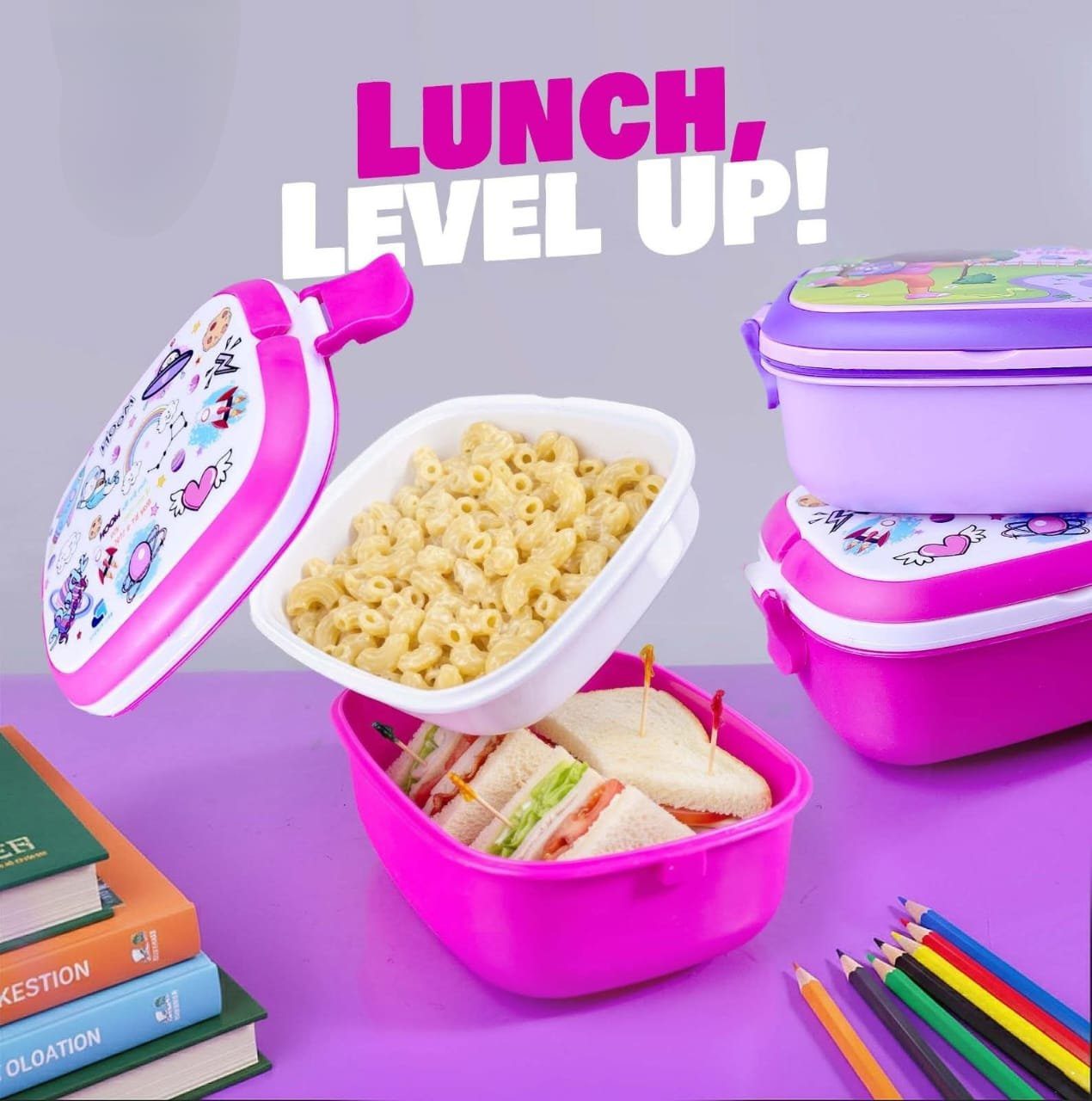 Durable 2-Layer Kids' Lunch Box | Safe, BPA-Free, Food-Grade Material - Image 7