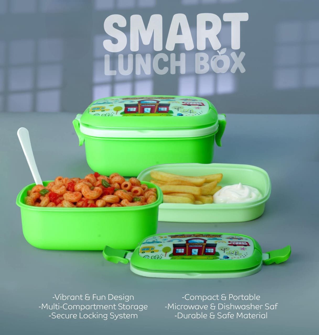 Durable 2-Layer Kids' Lunch Box | Safe, BPA-Free, Food-Grade Material - Image 9