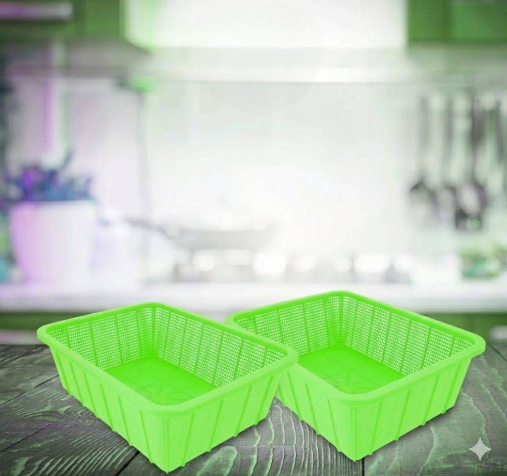 Multipurpose Rainbow Storage Baskets Large Size | Durable Plastic Organizer - Image 2